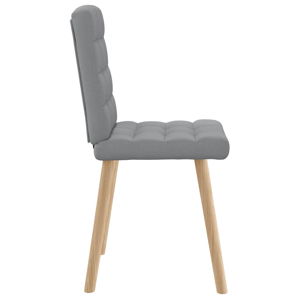 Cadeiras de jantar 2 pcs tecido cinzento-claro