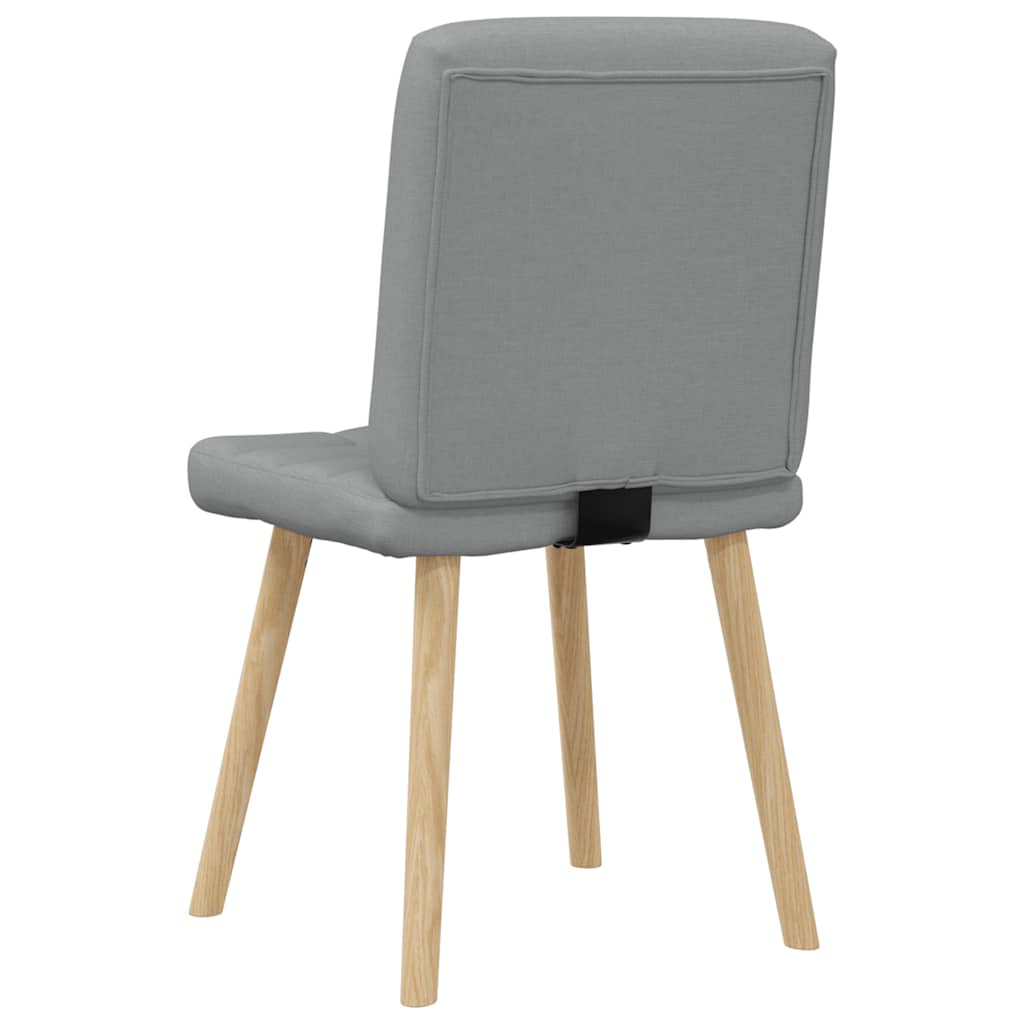 Cadeiras de jantar 2 pcs tecido cinzento-claro