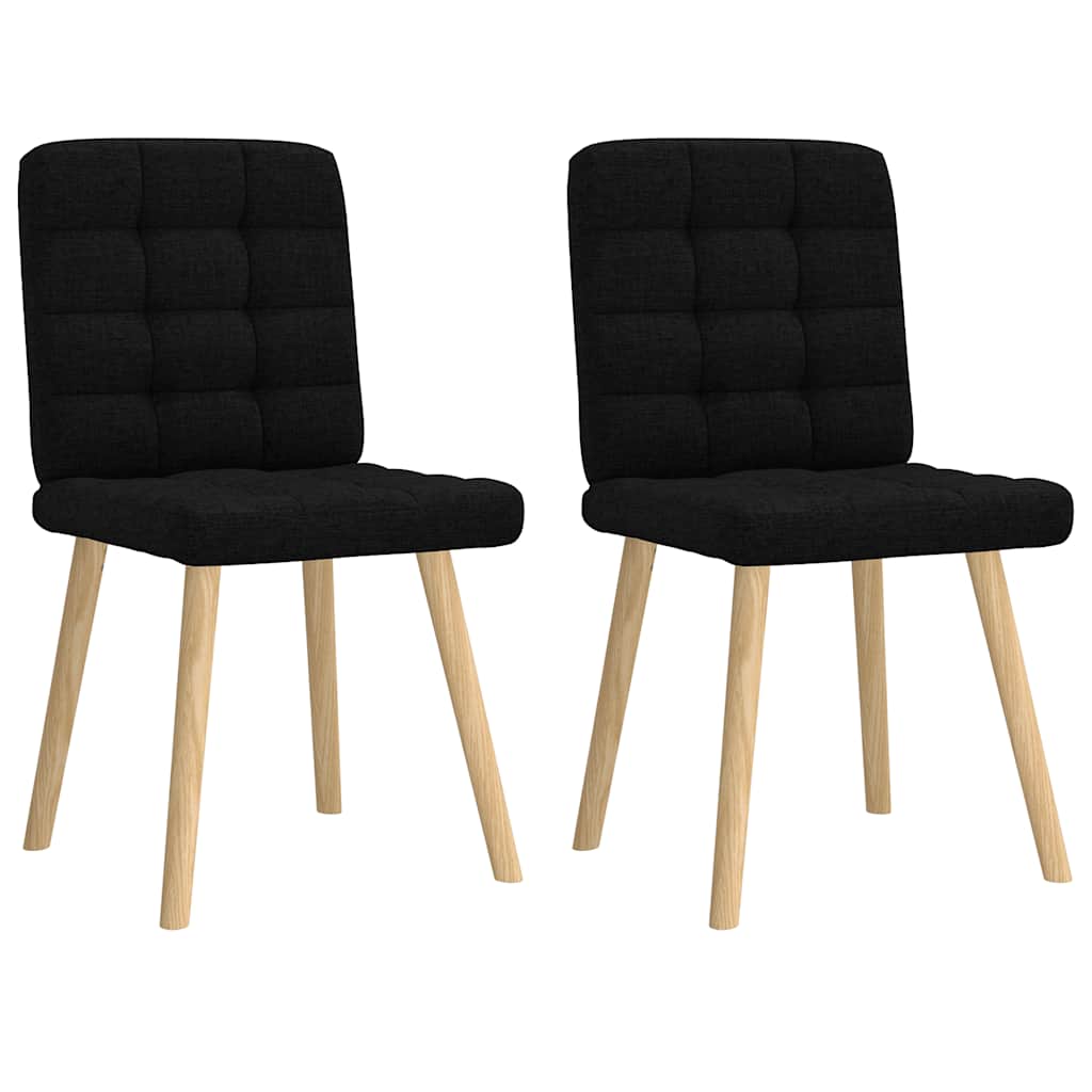 Cadeiras de jantar 2 pcs tecido preto