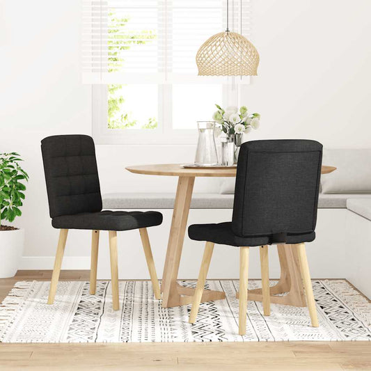 Cadeiras de jantar 2 pcs tecido preto