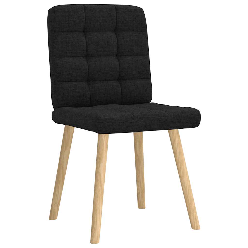 Cadeiras de jantar 2 pcs tecido preto