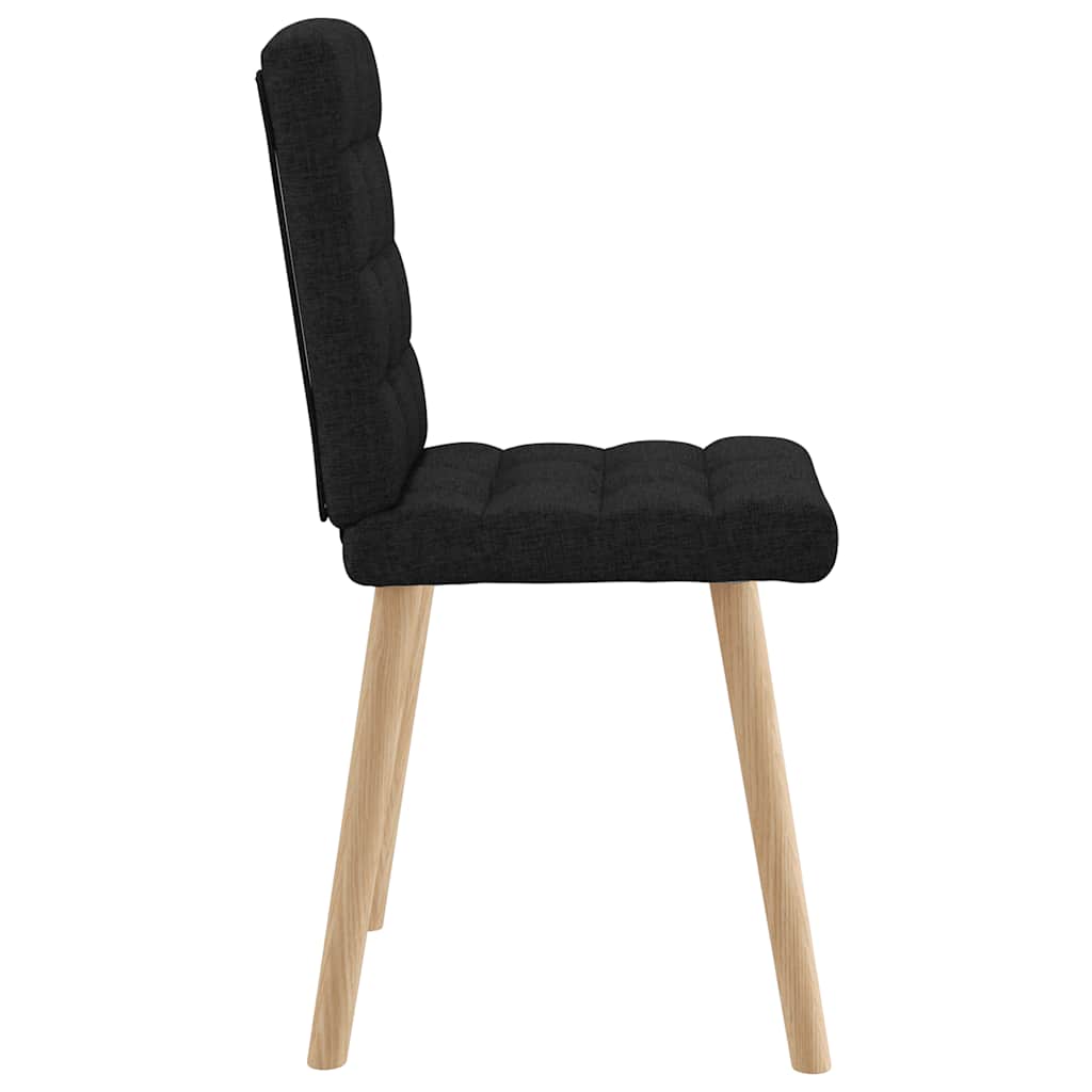 Cadeiras de jantar 2 pcs tecido preto