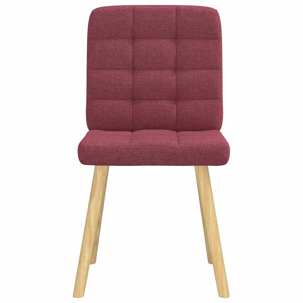 Cadeiras de jantar 2 pcs tecido vermelho tinto