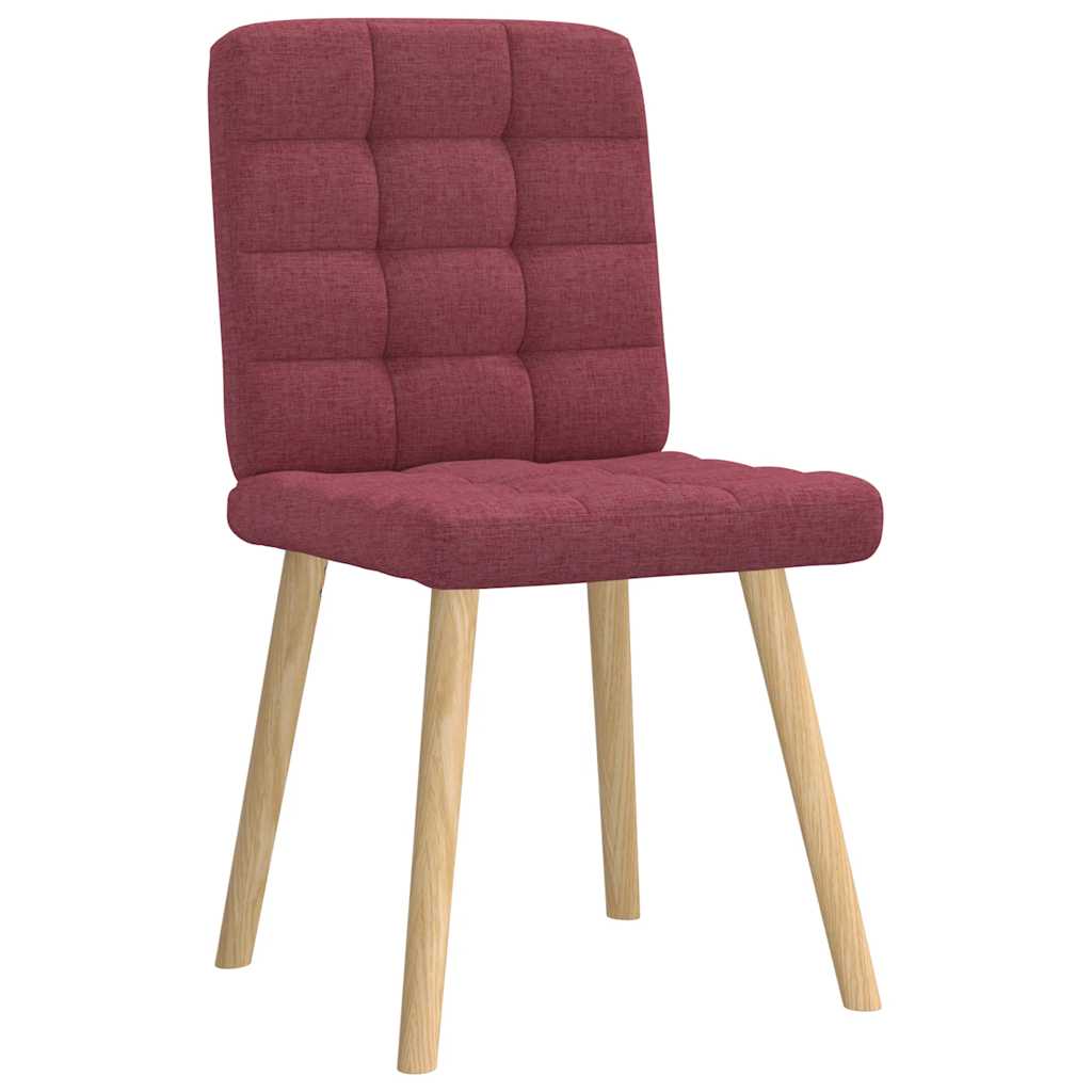 Cadeiras de jantar 2 pcs tecido vermelho tinto