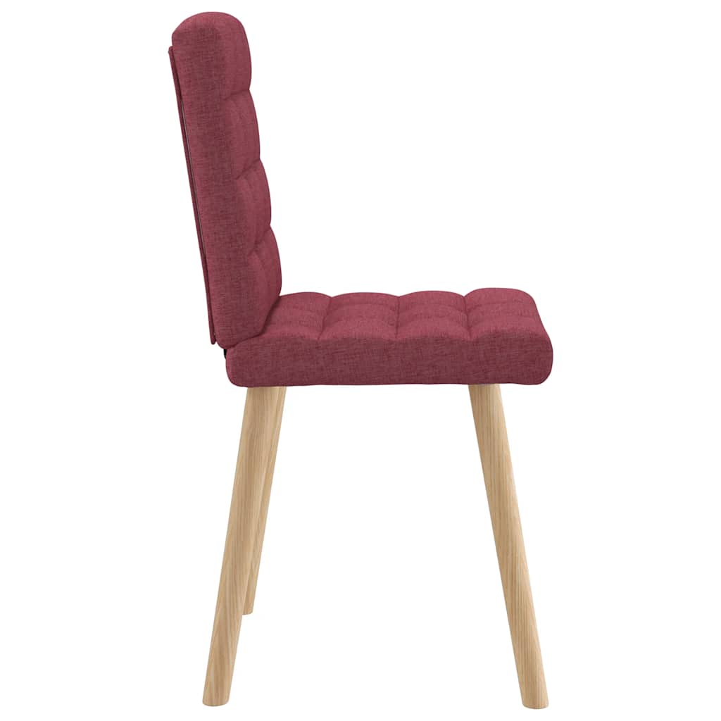 Cadeiras de jantar 2 pcs tecido vermelho tinto