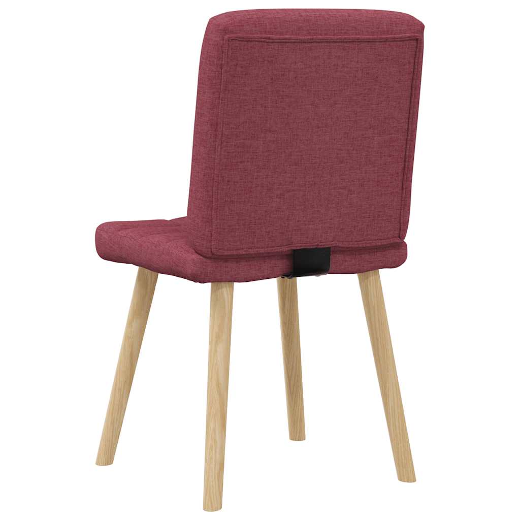 Cadeiras de jantar 2 pcs tecido vermelho tinto