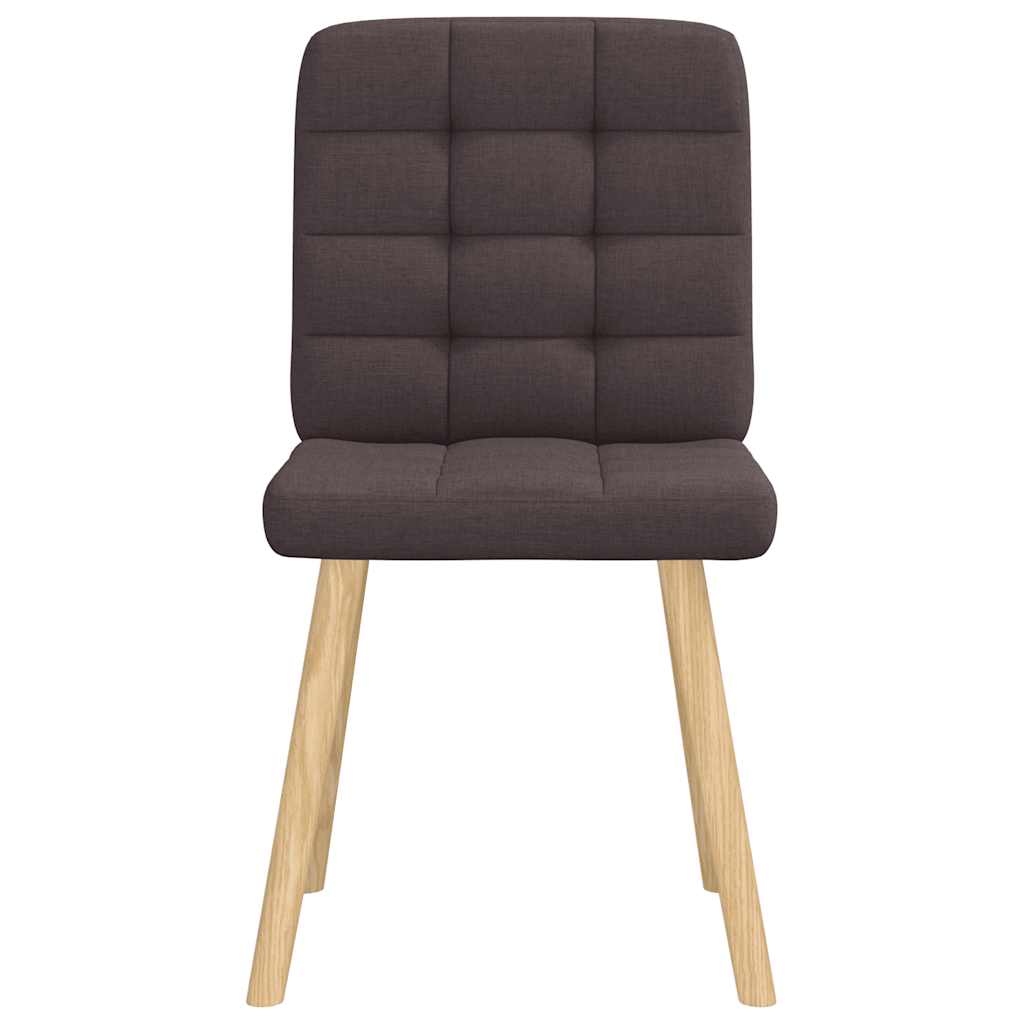 Cadeiras de jantar 2 pcs tecido castanho-escuro