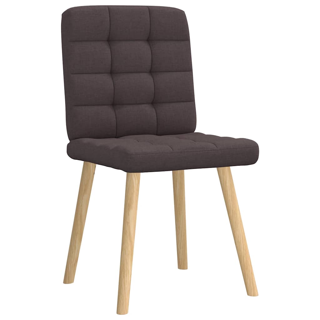 Cadeiras de jantar 2 pcs tecido castanho-escuro