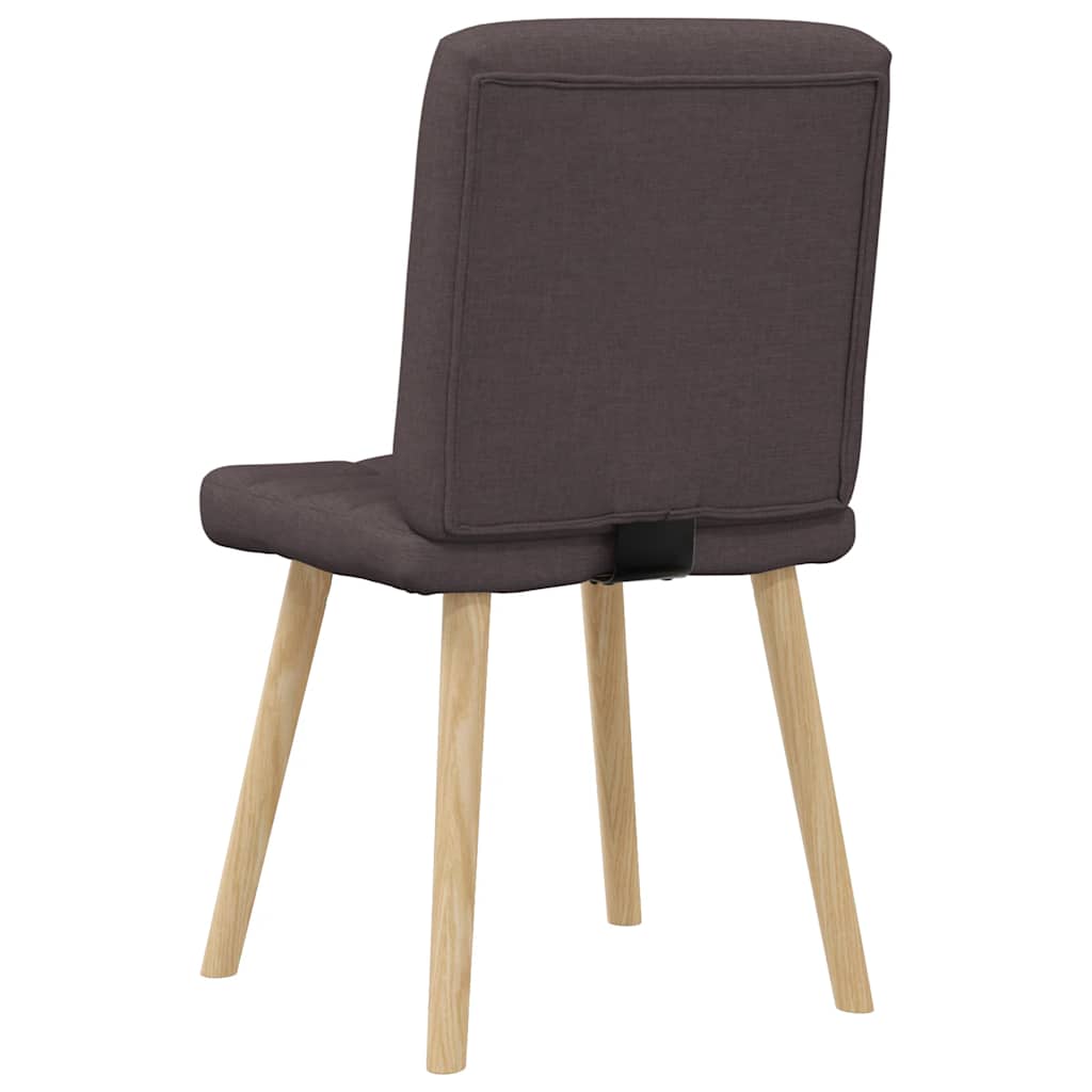 Cadeiras de jantar 2 pcs tecido castanho-escuro