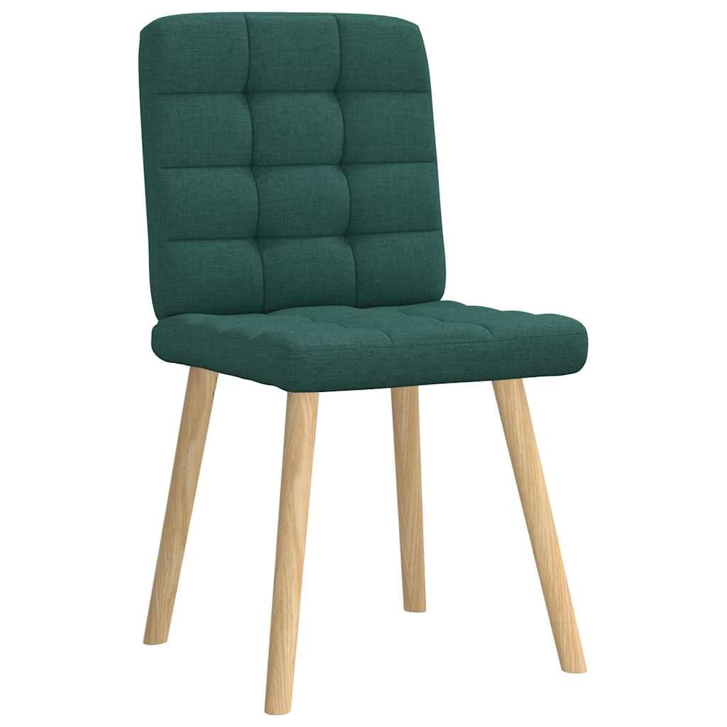 Cadeiras de jantar 2 pcs tecido verde-escuro
