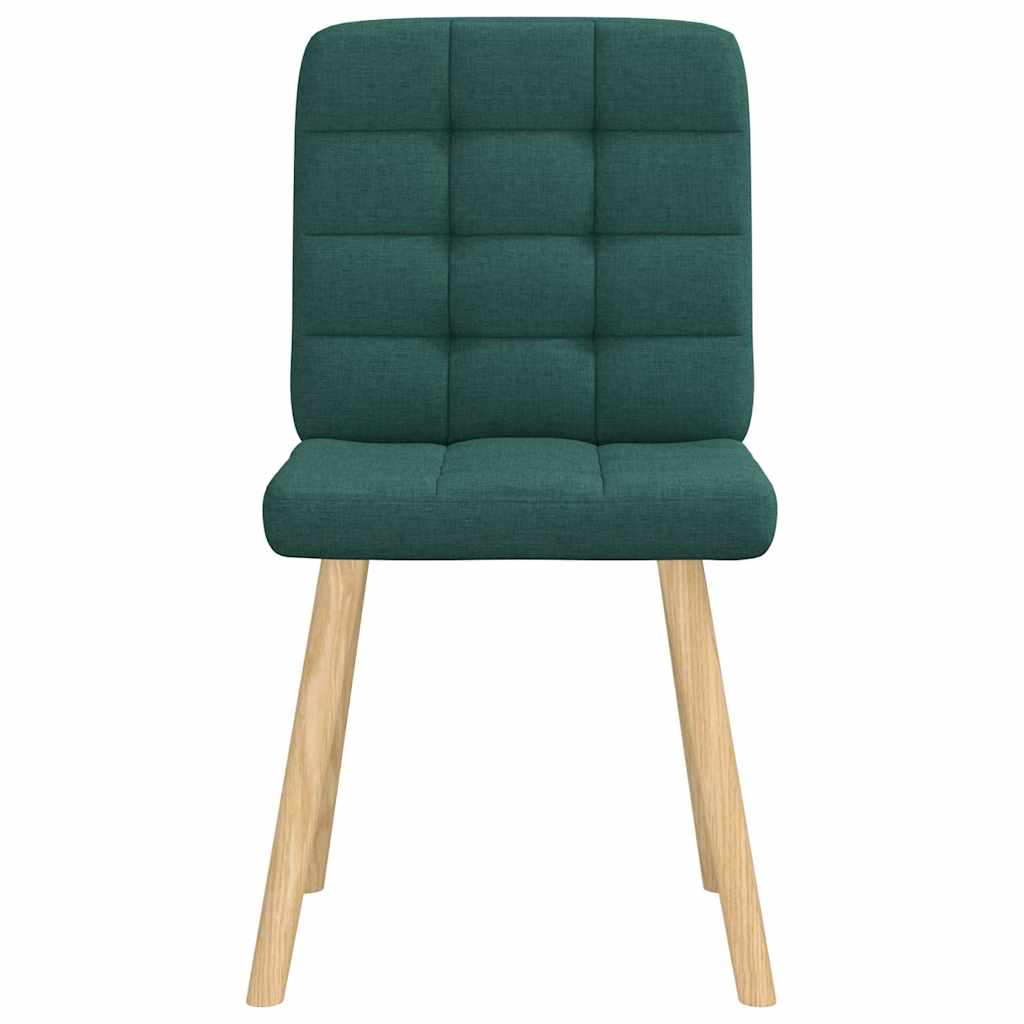 Cadeiras de jantar 2 pcs tecido verde-escuro