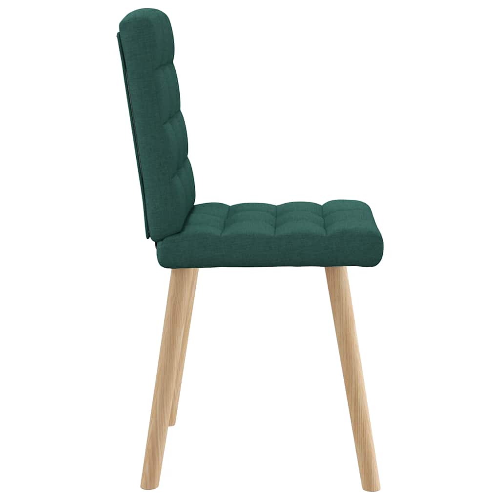 Cadeiras de jantar 2 pcs tecido verde-escuro