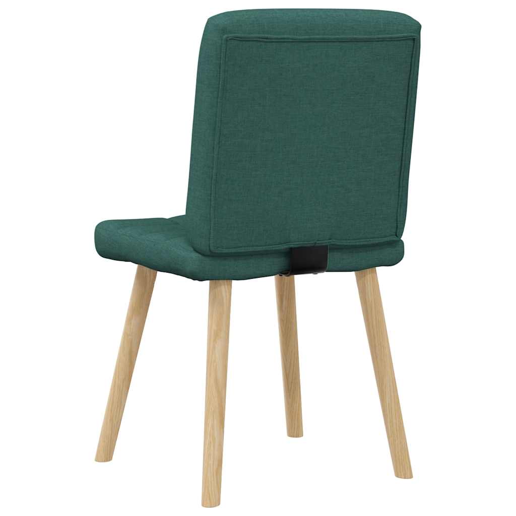Cadeiras de jantar 2 pcs tecido verde-escuro