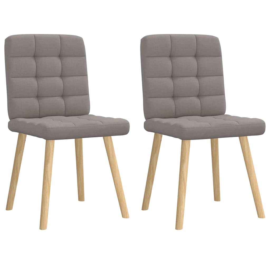 Cadeiras de jantar 2 pcs tecido cinzento-acastanhado