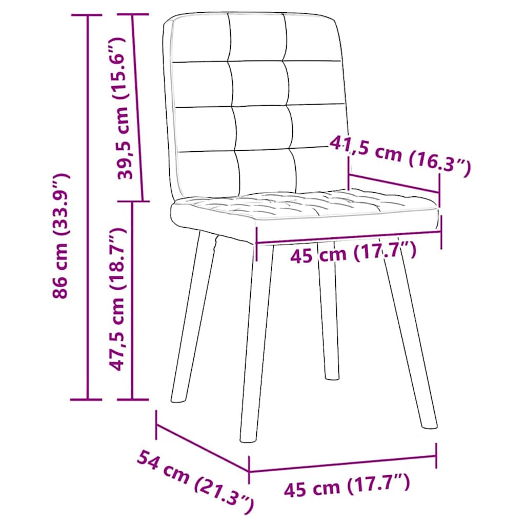 Cadeiras de jantar 2 pcs tecido cinzento-acastanhado