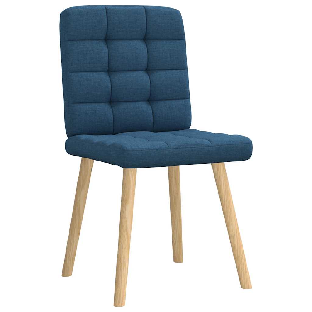 Cadeiras de jantar 2 pcs tecido azul
