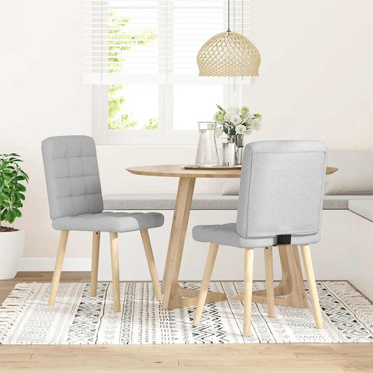 Cadeiras de jantar 2 pcs tecido cinza nuvem