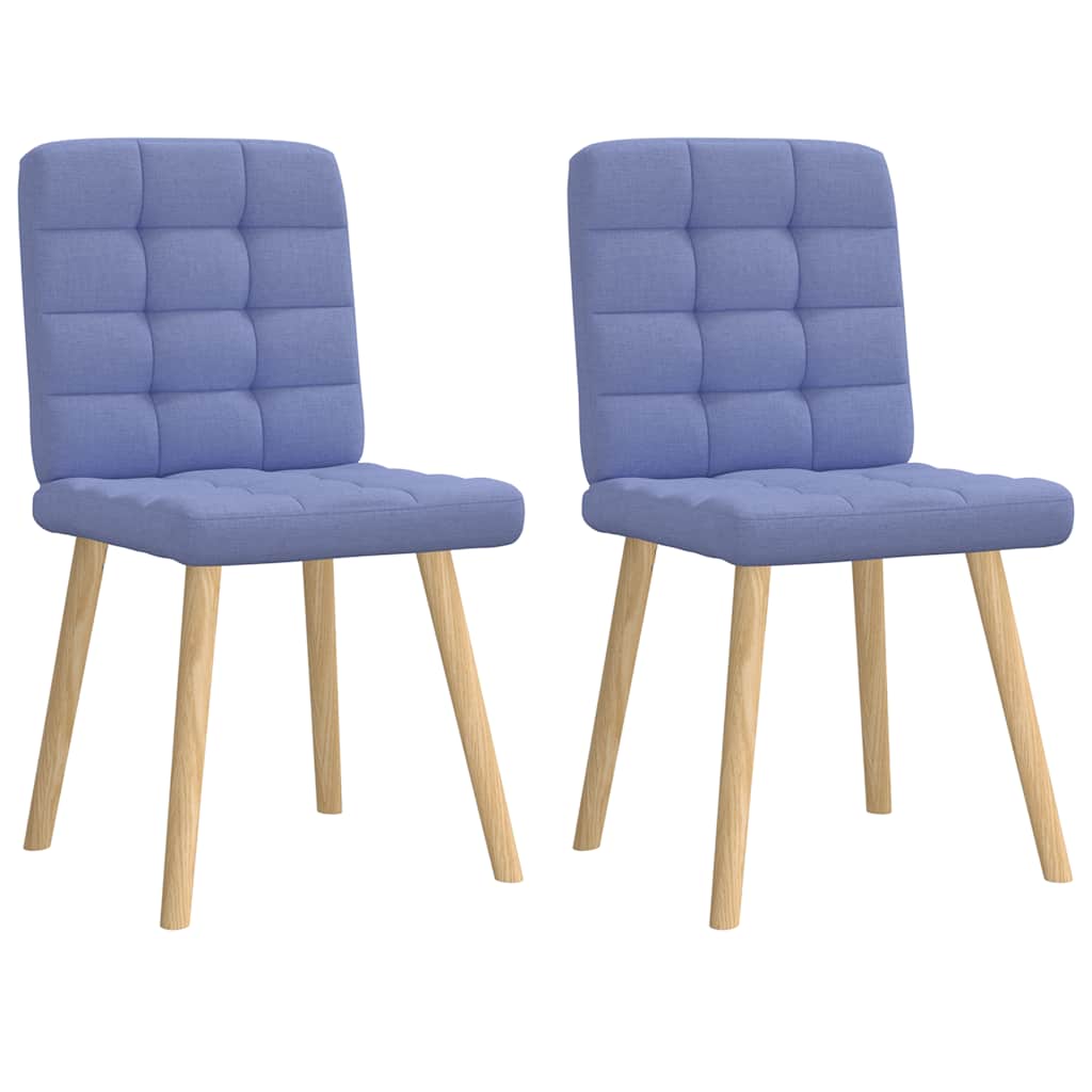 Cadeiras de jantar 2 pcs Jeans Tecido Azul