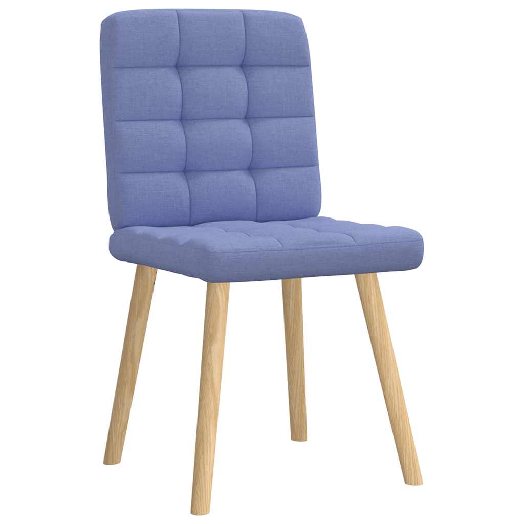 Cadeiras de jantar 2 pcs Jeans Tecido Azul
