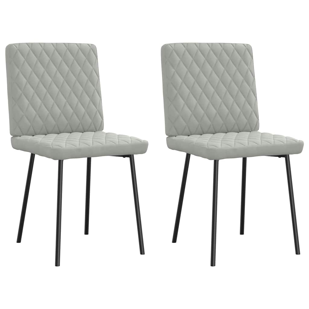 Cadeiras de jantar 2 pcs veludo cinzento-claro