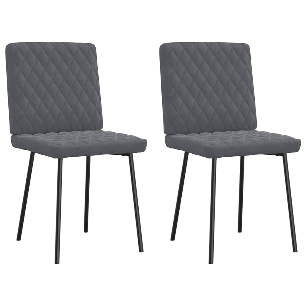 Cadeiras de jantar 2 pcs veludo cinzento-escuro