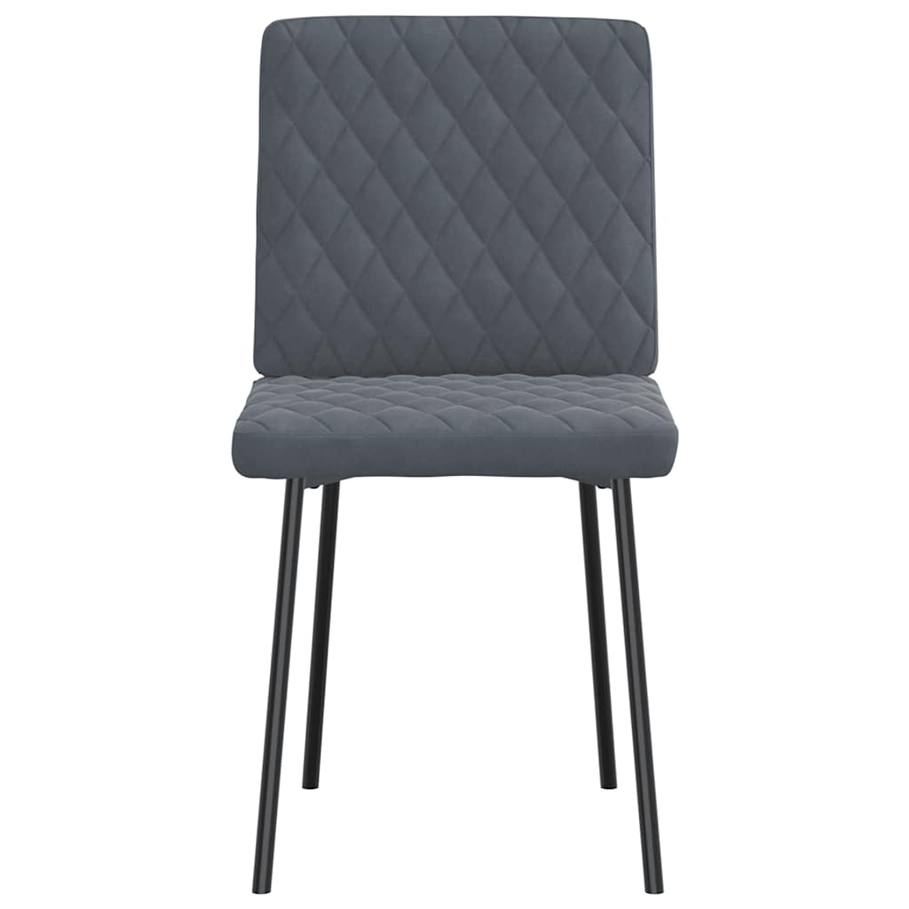 Cadeiras de jantar 2 pcs veludo cinzento-escuro