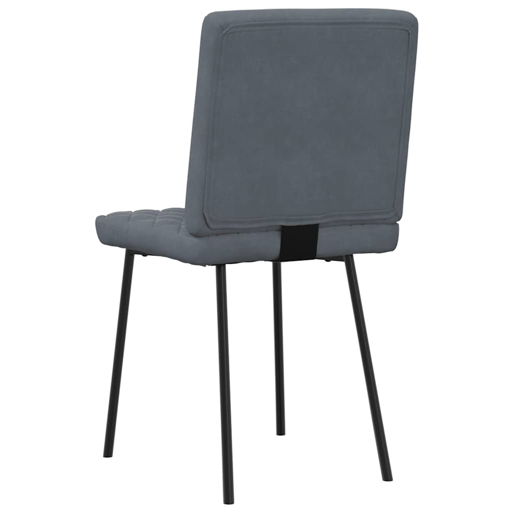 Cadeiras de jantar 2 pcs veludo cinzento-escuro