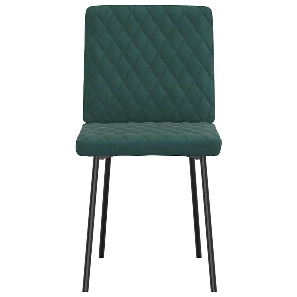 Cadeiras de jantar 2 pcs veludo verde-escuro