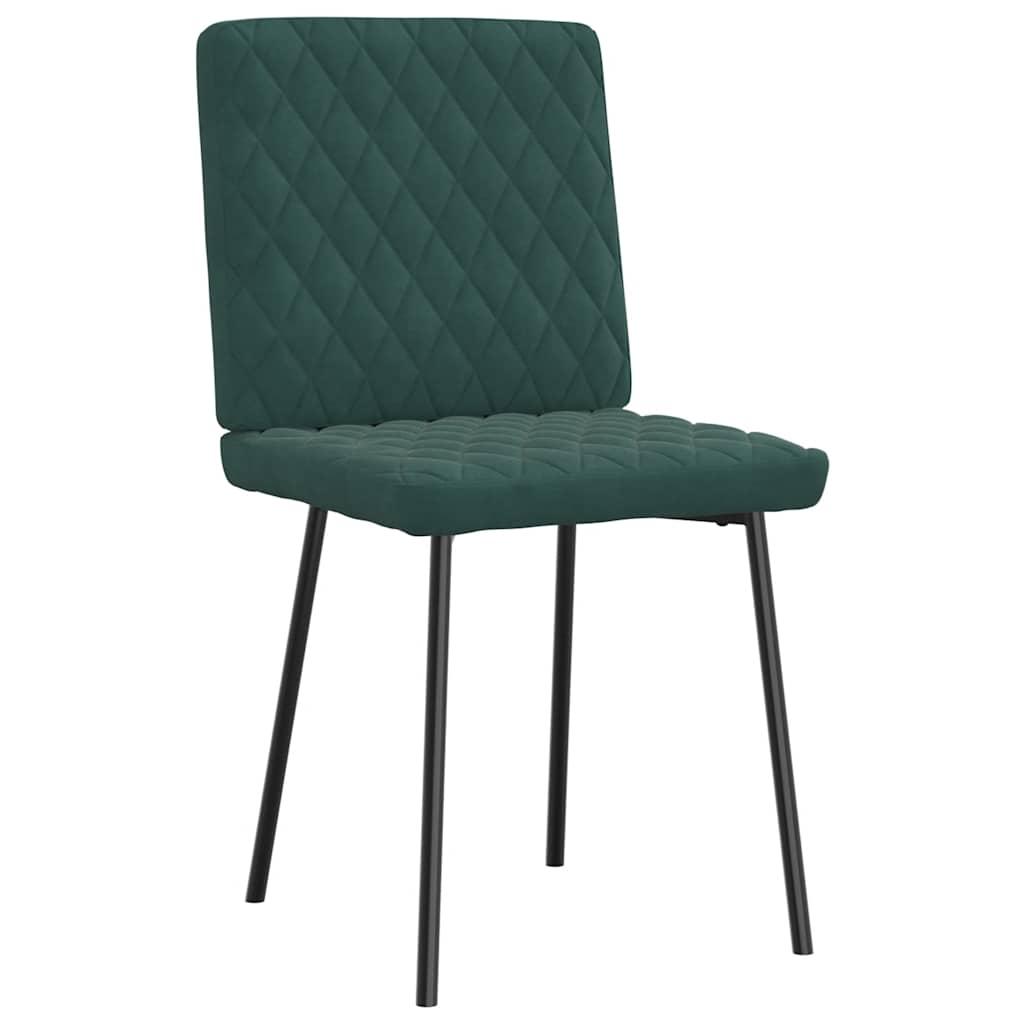 Cadeiras de jantar 2 pcs veludo verde-escuro
