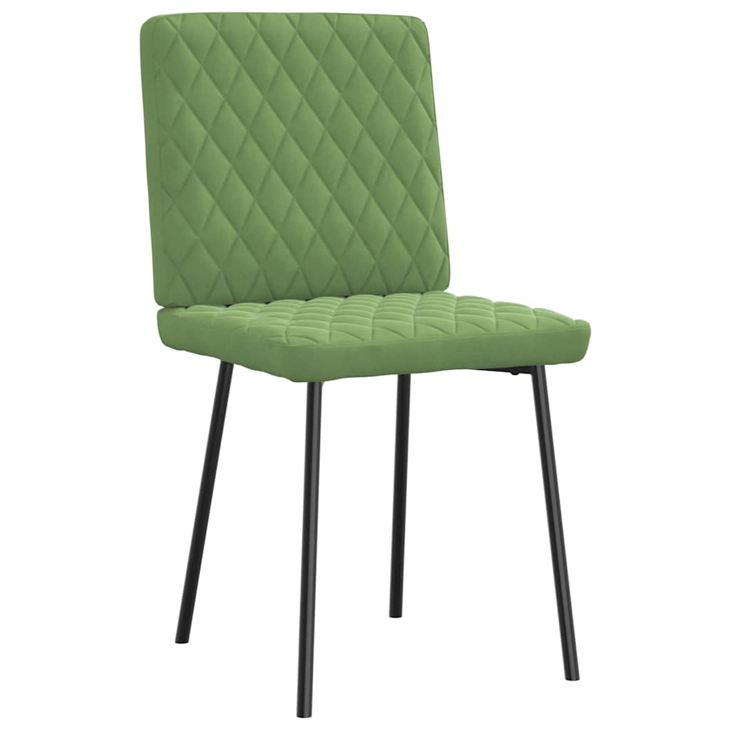 Cadeiras de jantar 2 pcs veludo verde-claro
