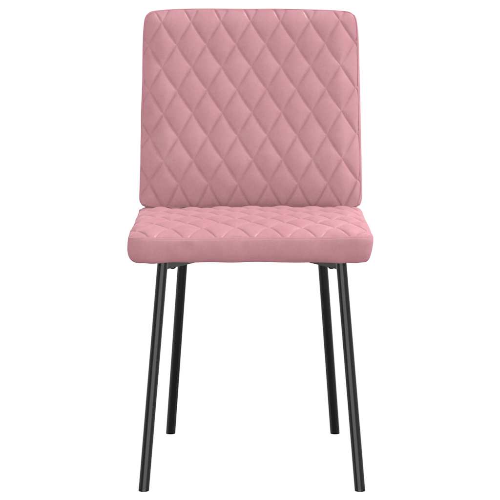 Cadeiras de jantar 2 pcs veludo rosa