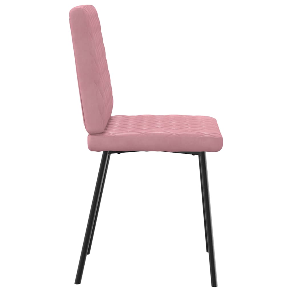 Cadeiras de jantar 2 pcs veludo rosa