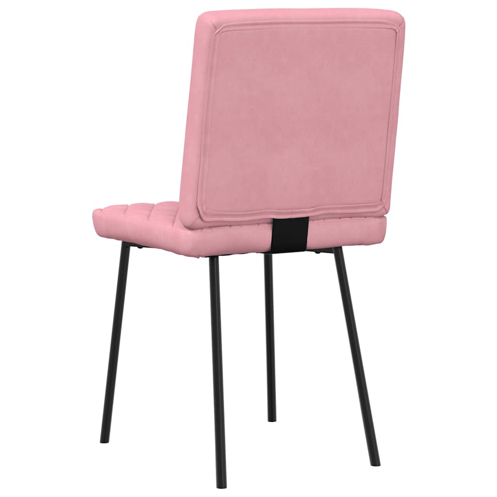 Cadeiras de jantar 2 pcs veludo rosa