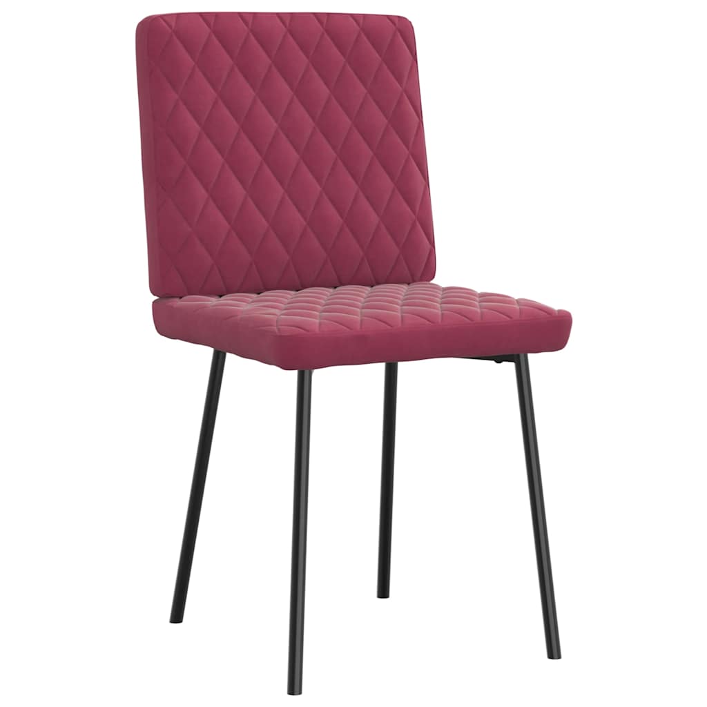 Cadeiras de jantar 2 pcs veludo vermelho tinto
