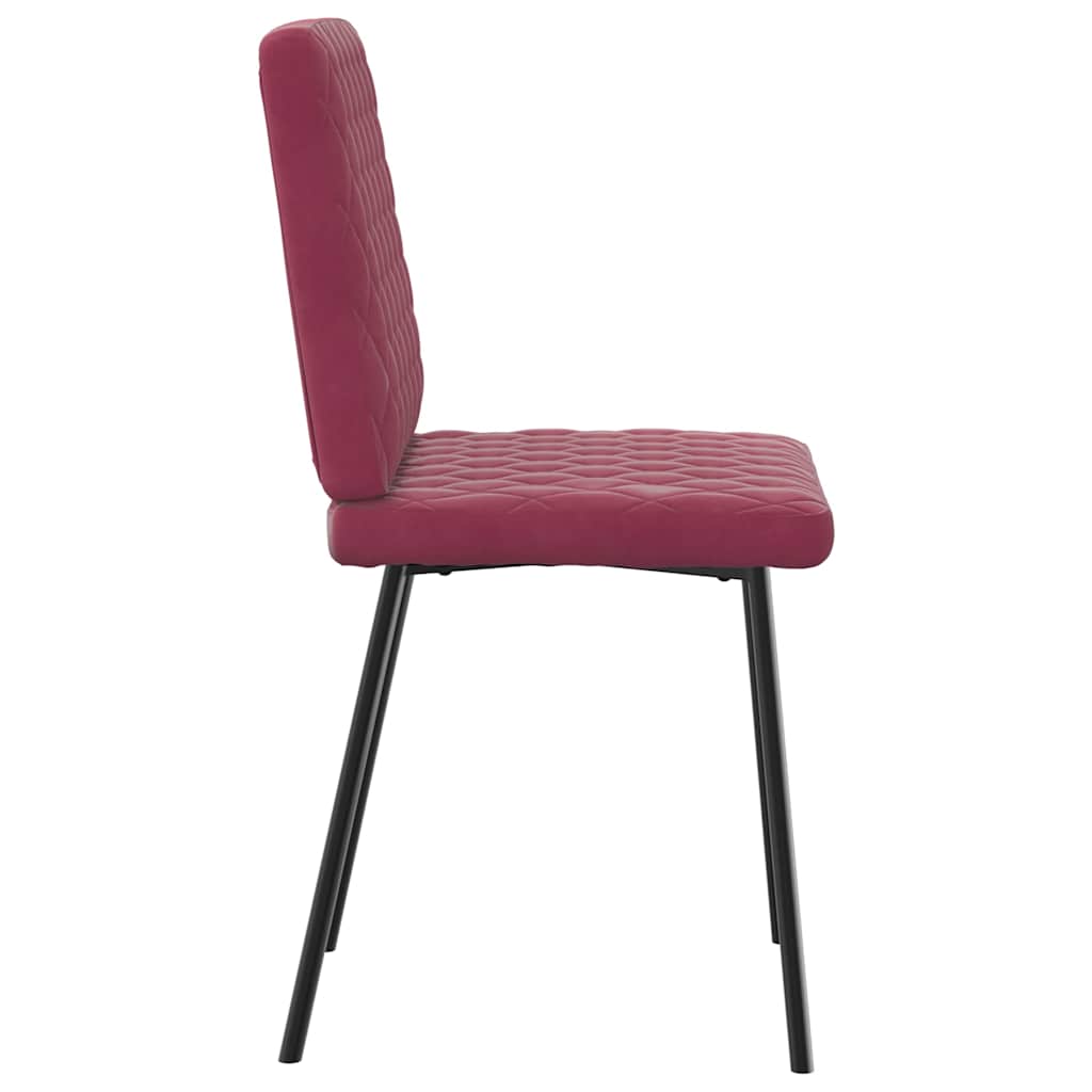 Cadeiras de jantar 2 pcs veludo vermelho tinto
