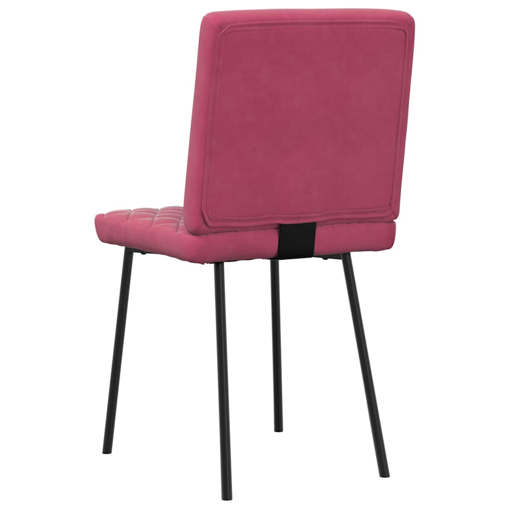 Cadeiras de jantar 2 pcs veludo vermelho tinto