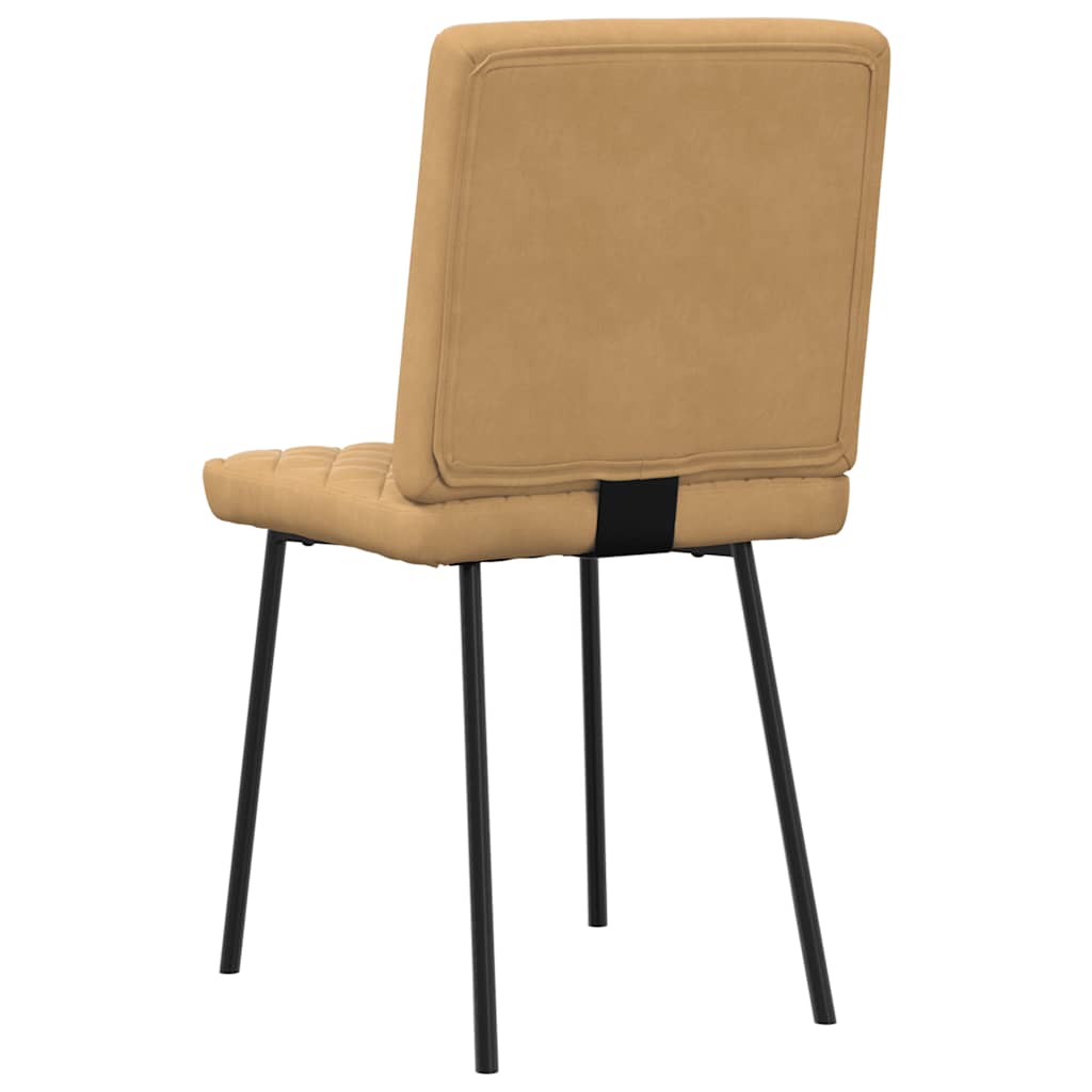 Cadeiras de jantar 2 pcs veludo castanho