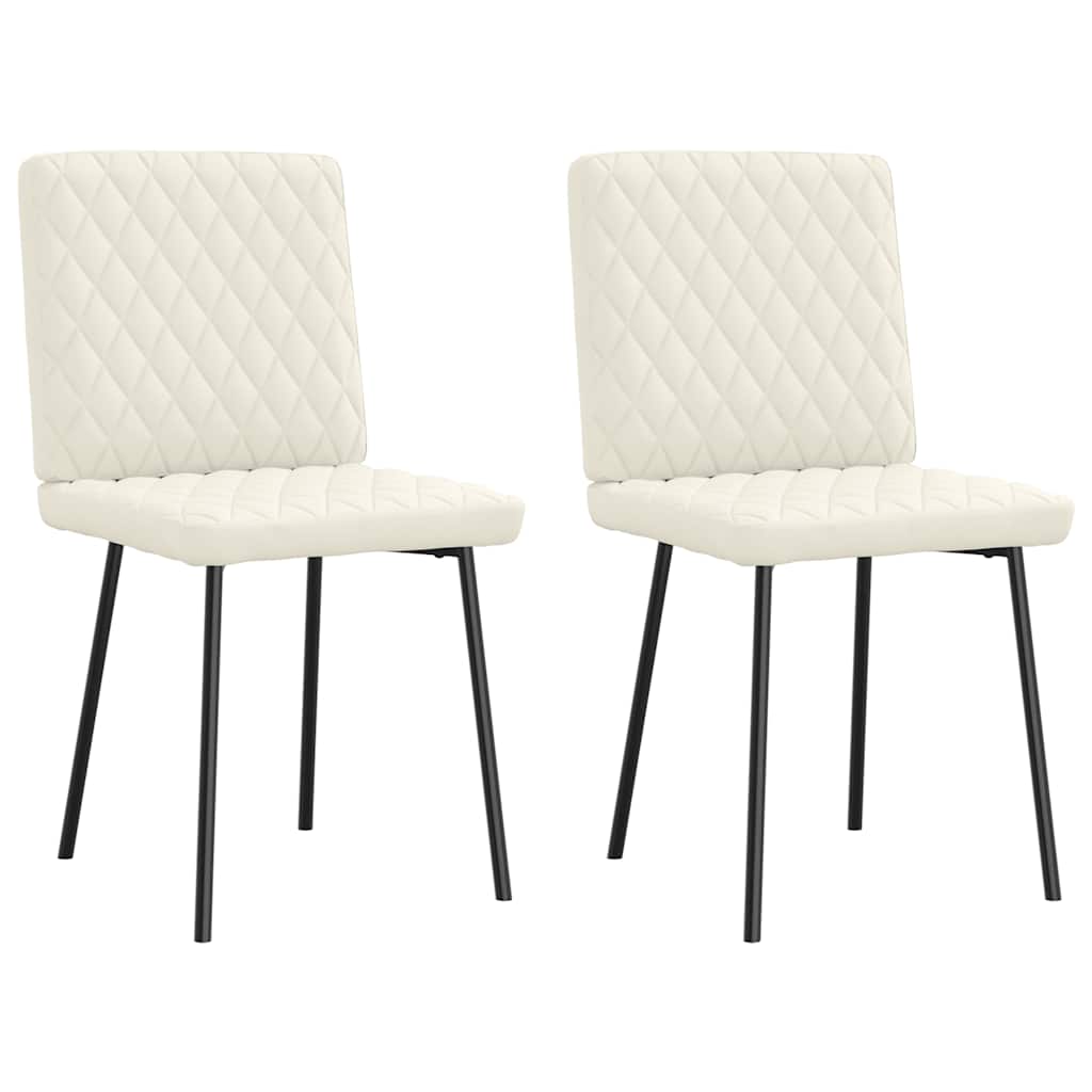 Cadeiras de jantar 2 pcs veludo cor creme