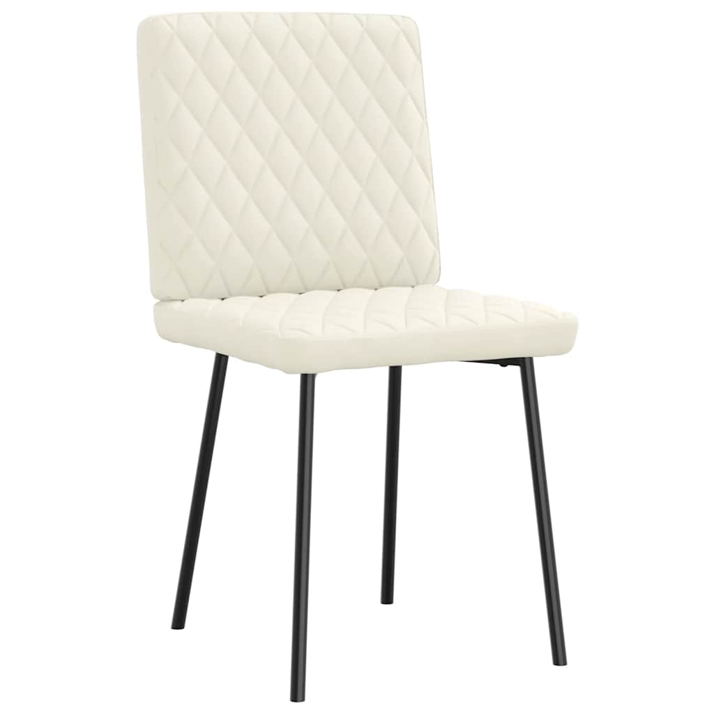Cadeiras de jantar 2 pcs veludo cor creme