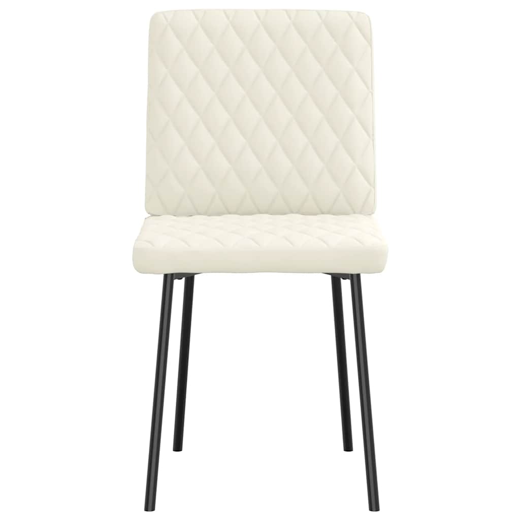 Cadeiras de jantar 2 pcs veludo cor creme