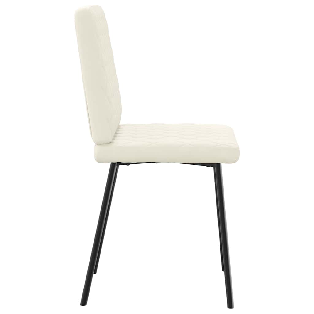 Cadeiras de jantar 2 pcs veludo cor creme