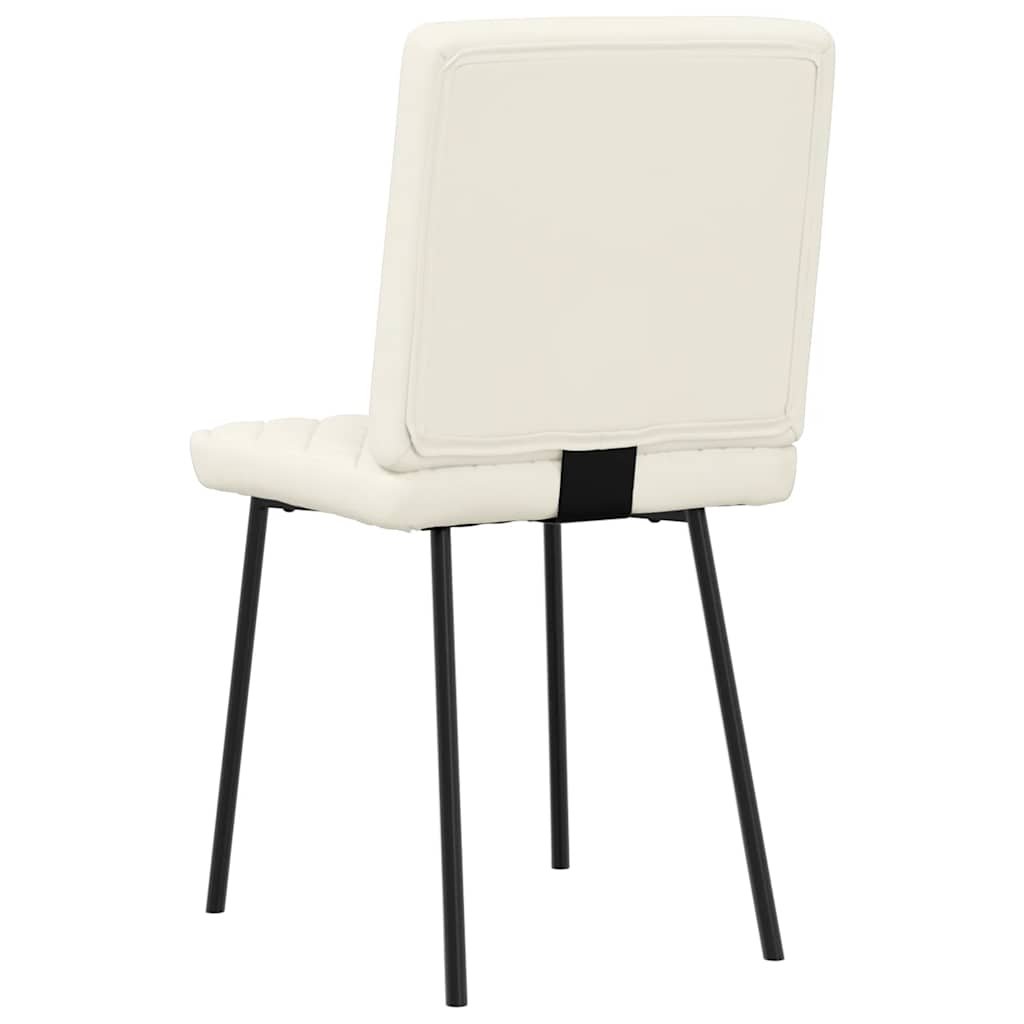 Cadeiras de jantar 2 pcs veludo cor creme