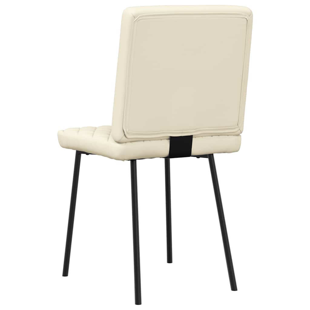 Cadeiras de jantar 2 pcs couro artificial cor creme