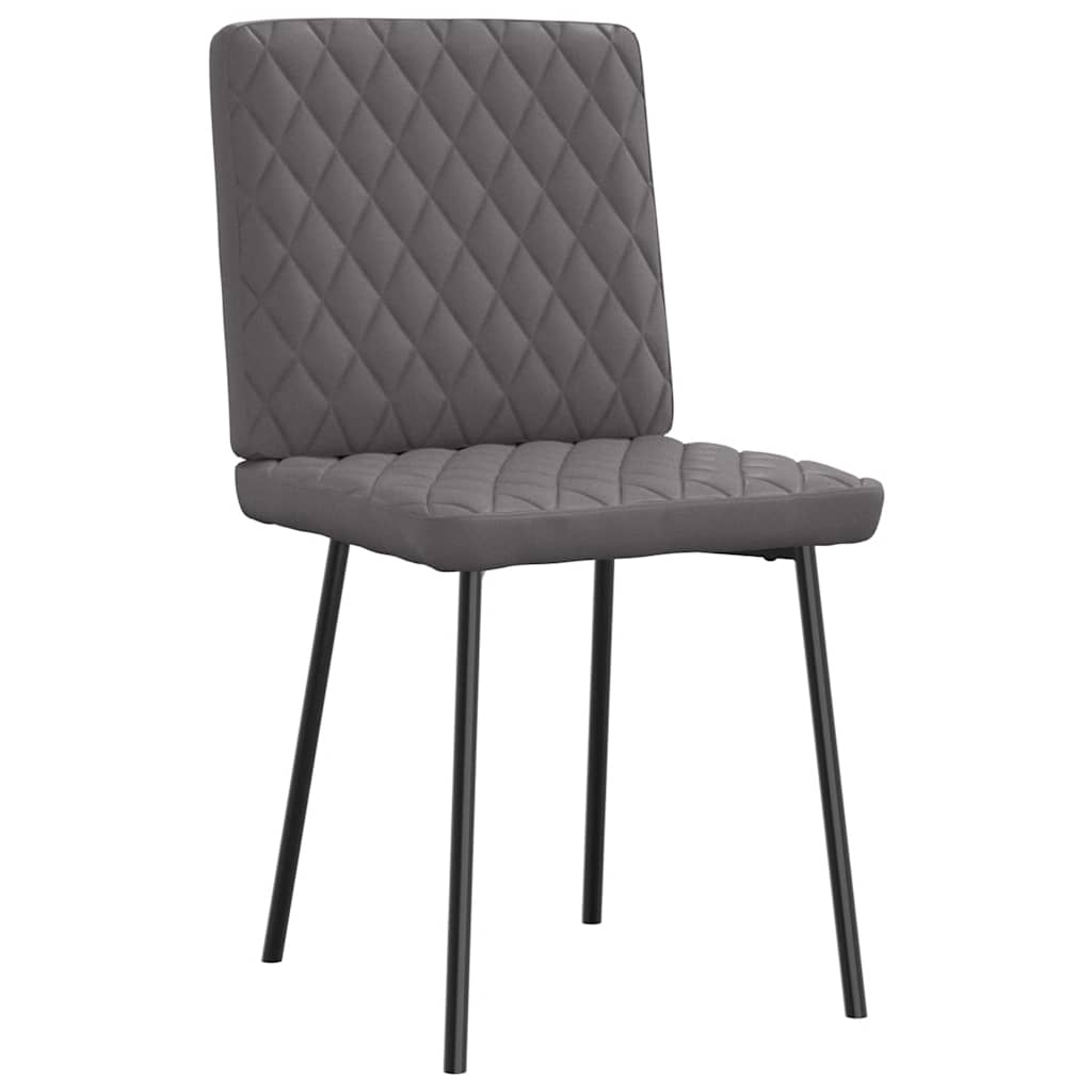 Cadeiras de jantar 2 pcs couro artificial cinzento