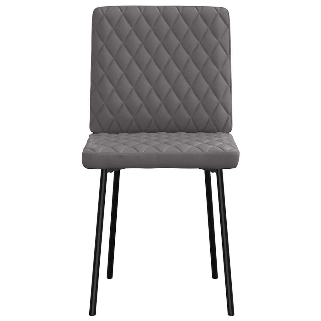 Cadeiras de jantar 2 pcs couro artificial cinzento
