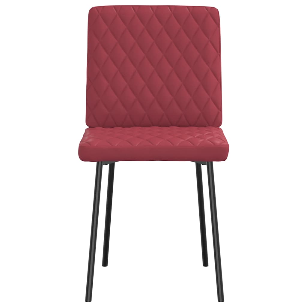Cadeiras de jantar 2 pcs couro artificial vermelho-tinto