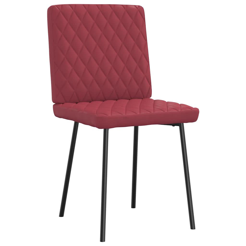 Cadeiras de jantar 2 pcs couro artificial vermelho-tinto