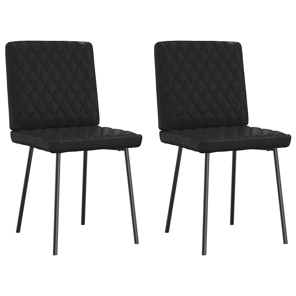 Cadeiras de jantar 2 pcs couro artificial preto