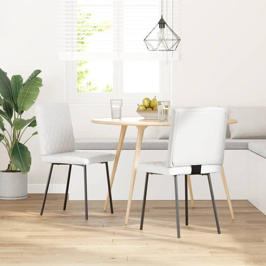 Cadeiras de jantar 2 pcs couro artificial branco