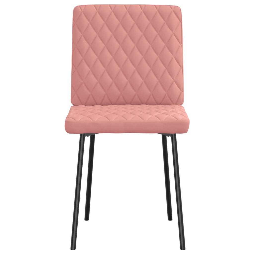 Cadeiras de jantar 2 pcs couro artificial rosa